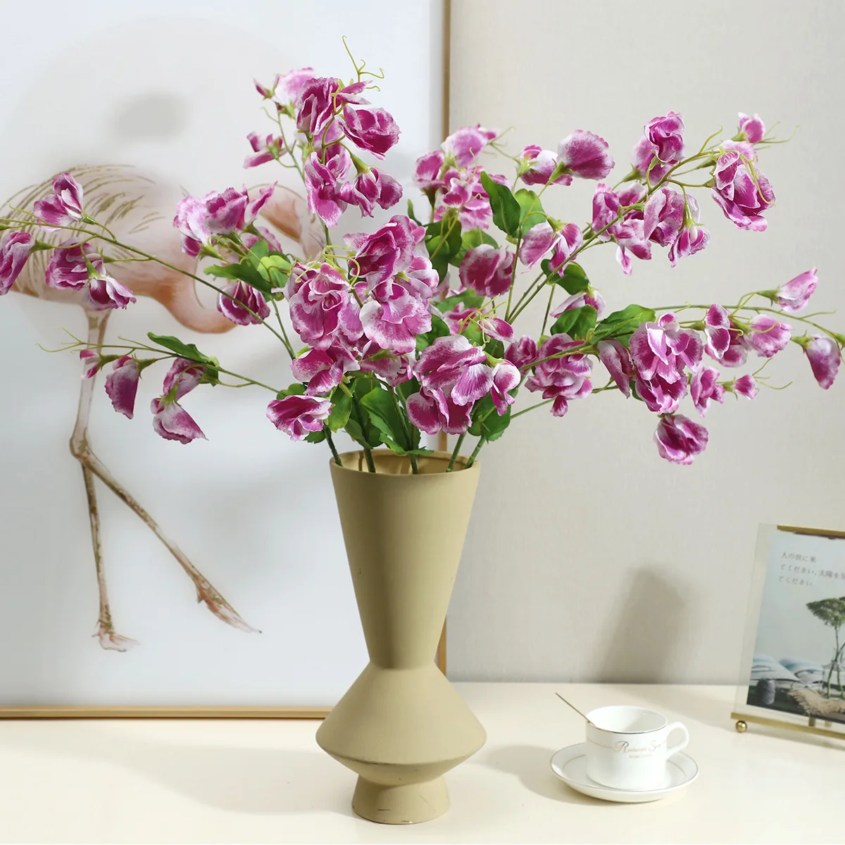 5 Stück Feuchtigkeitsspendende Erbsenblumen, Künstliche Blumen mit Echtem Touch, Hochzeitsdekoration, Brautstrauß, Heimdekoration, Partytisch-Blumendekoration – Detail 6