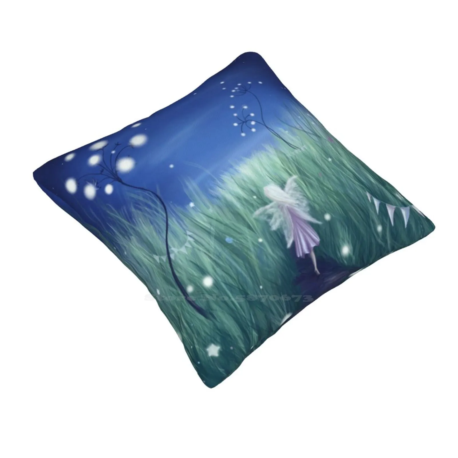 Fairy Night Bedroom Office Hug Pillowcase Girl Nighttime Whimsical Comet Blue Green Fairyland Bunting