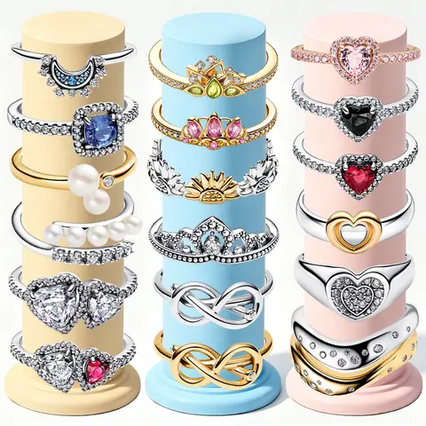 Jewelry Pearl 2026 New 925 Silver Ring Eternal Shining Noble Double Heart Princess Pearl Shell Crown Ring DIY Exquisite Charm Jewelry Gift
