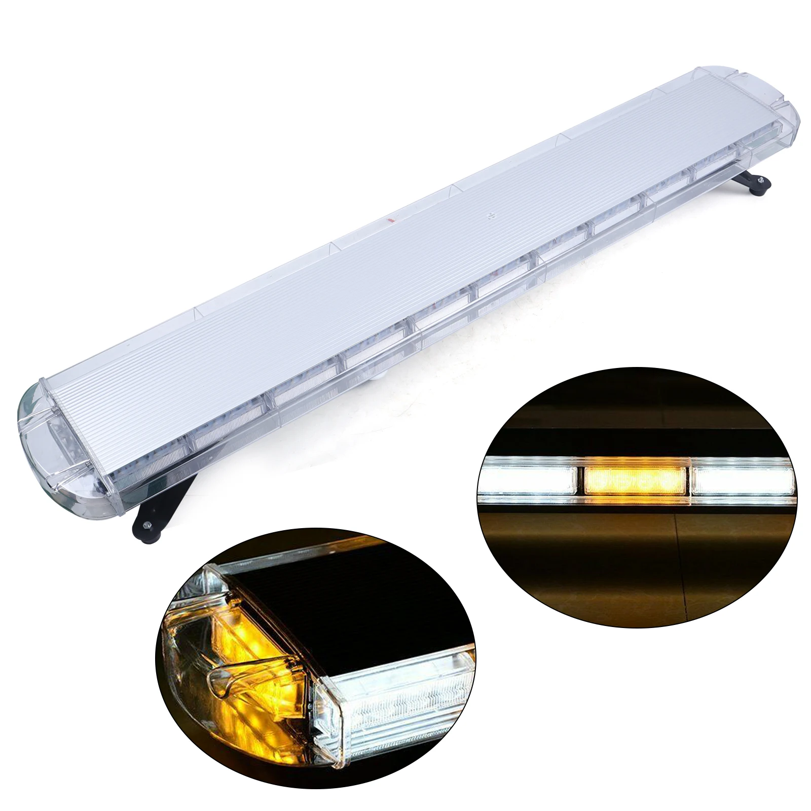 Universal Light Bar 96 LED Lights Tape Emergency Flashing Warning Light DC 12V - 24V Roof Mounted Strobe Light Car Accessories