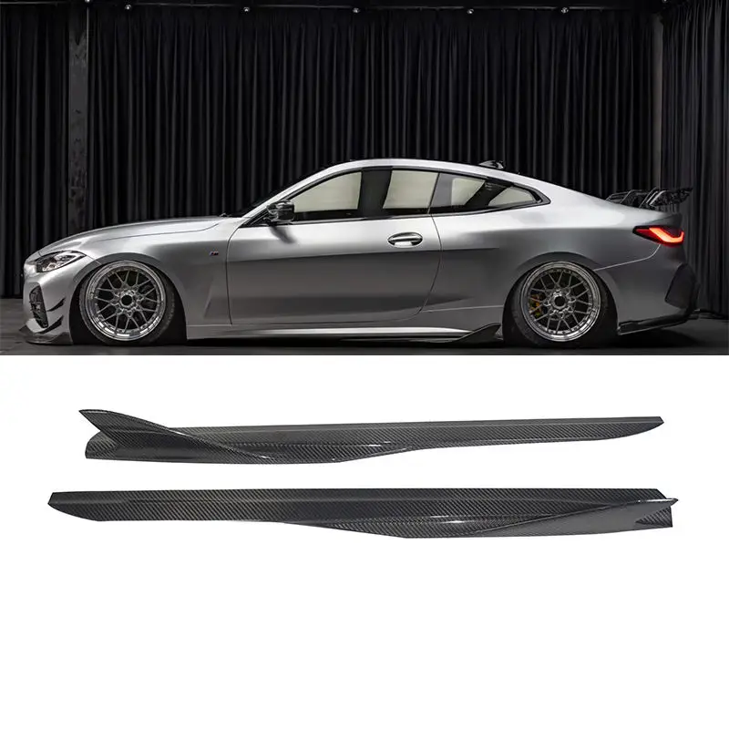 

G22 Dry Carbon Fiber Fibre Side Extensions Skirts For BMW 4 Series G22 G26 430 2 Doors Coupe 2021-2023,100% tested well