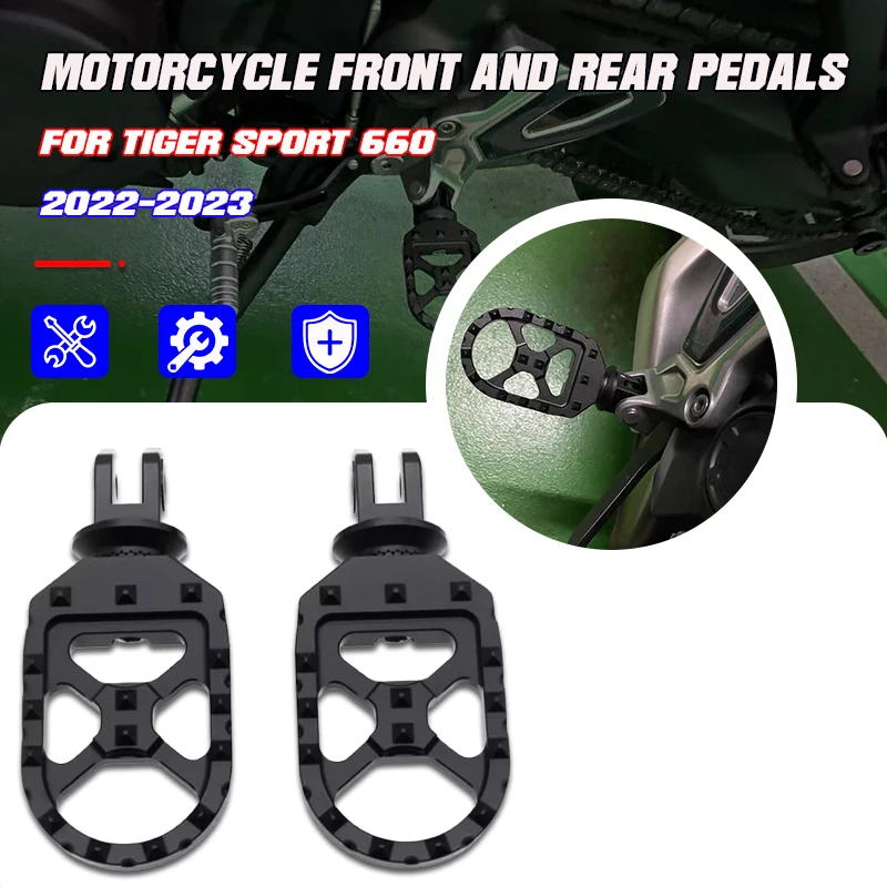 

For tiger 660 Tiger Sport 660 Tiger660 2022 2023 Motorcycle Front&Rear Footrest Adjustable Foot Pegs Rotatable Foot Pegs Rest