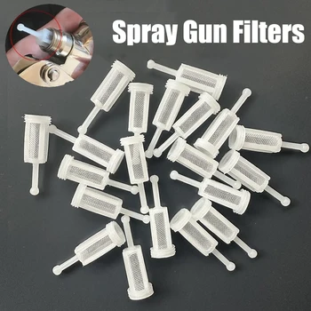 10/20/50 adet püskürtme tabancası filtreleri ince örgü plastik tek kullanımlık yerçekimi besleme boya süzgeci Gadget parçası