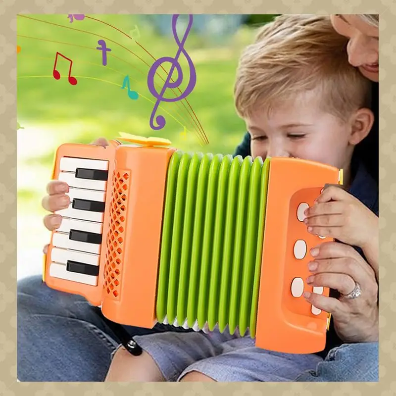 

Accordion Toy 10 Keys 8 Bass Accordions For Kids Musical Instrument Educational Toys Gifts For Toddlers Beginners-Yellow Durable