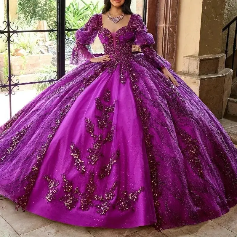 Light Purple Quinceanera Dresses 2025 Formal Luxury Party Beading Lace Appliques Sweet 15 Dress Prom Graduation Ball Gowns