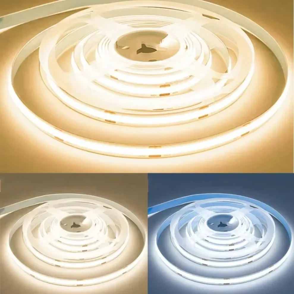 8mm COB LED Strip Light DC12V 24V High Density Flexible Neon Tape 5M/10M Per Roll for Bedroom TV Room Home Decoration Decor