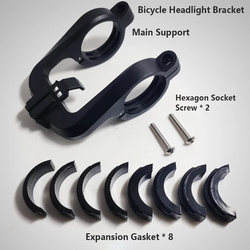 Bicycle Headlight Light Extension Bracket Stand Bike Lamp Holder Clip Headlamp