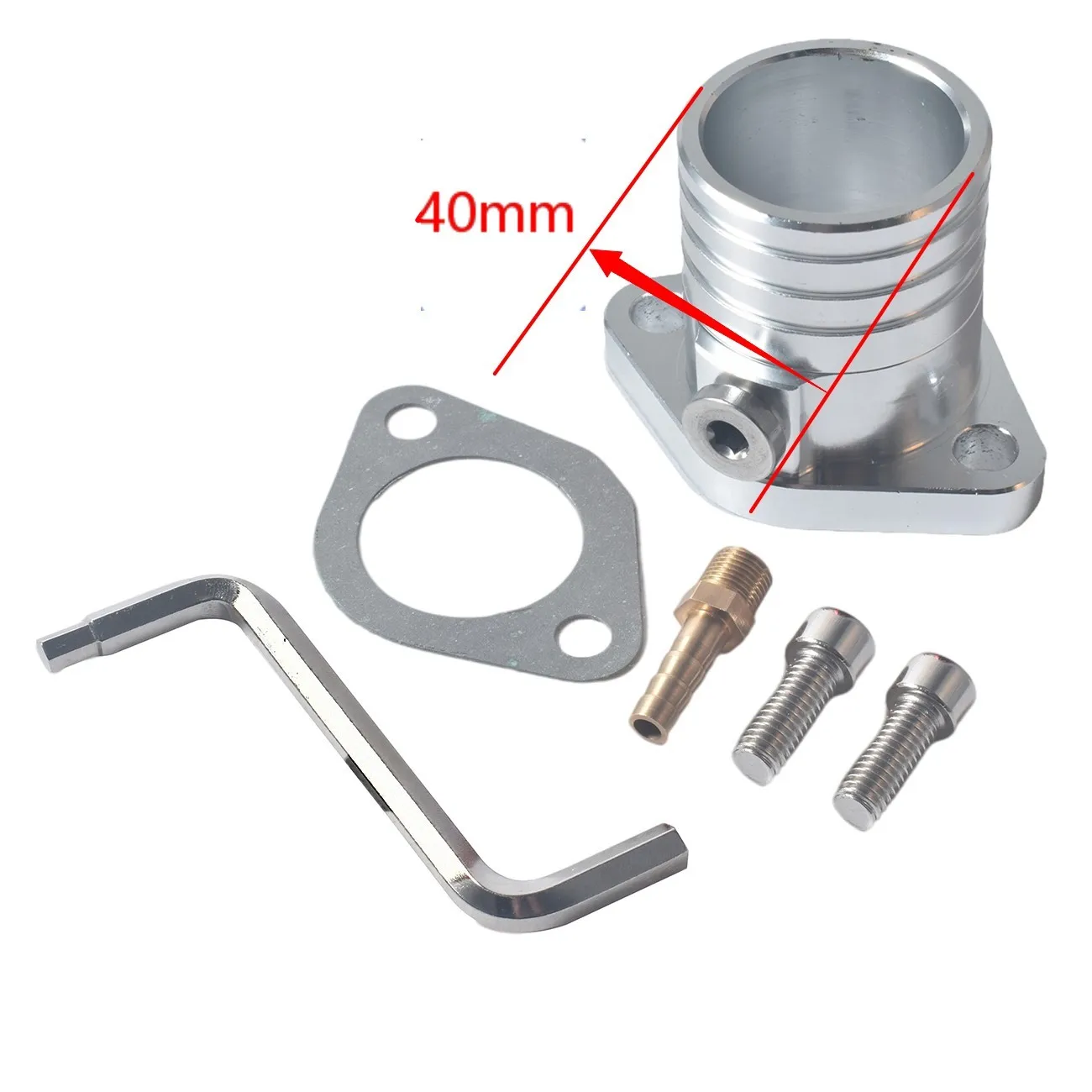 Go Kart Intake Pipe Inlet Manifold For Mikuni 34MM Carburetor Predator Honda GX270 GX390 420CC Mini Bike Silver