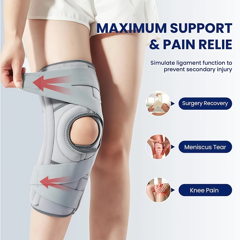 Knee Brace for Meniscus Tear Adjustable Knee Support for Maximum Knee Pain Sports Protection Injury or Surgery Recovery