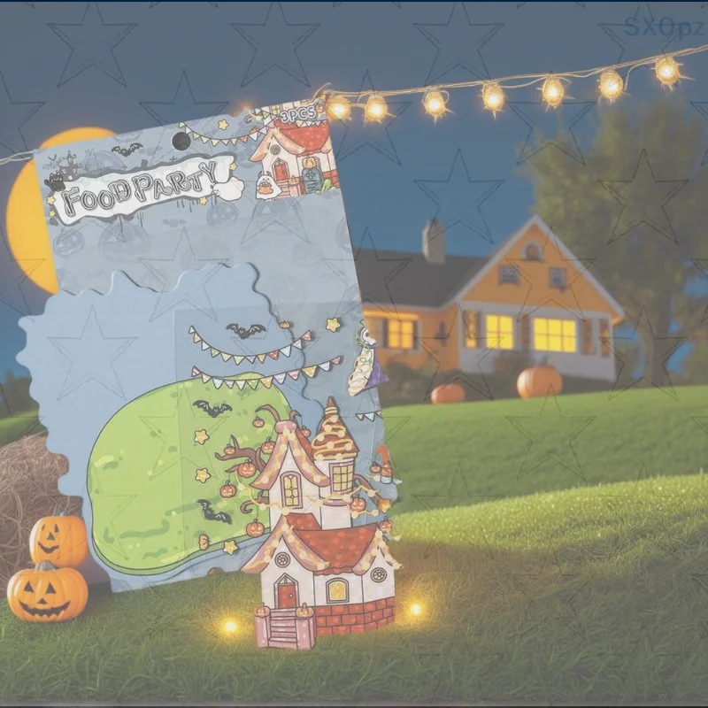 4 세트 만화 절묘한 할로윈 3 차원 DIY 장식 스티커 조경 핸드북 스티커 귀여운 크리 에이 티브 스티커