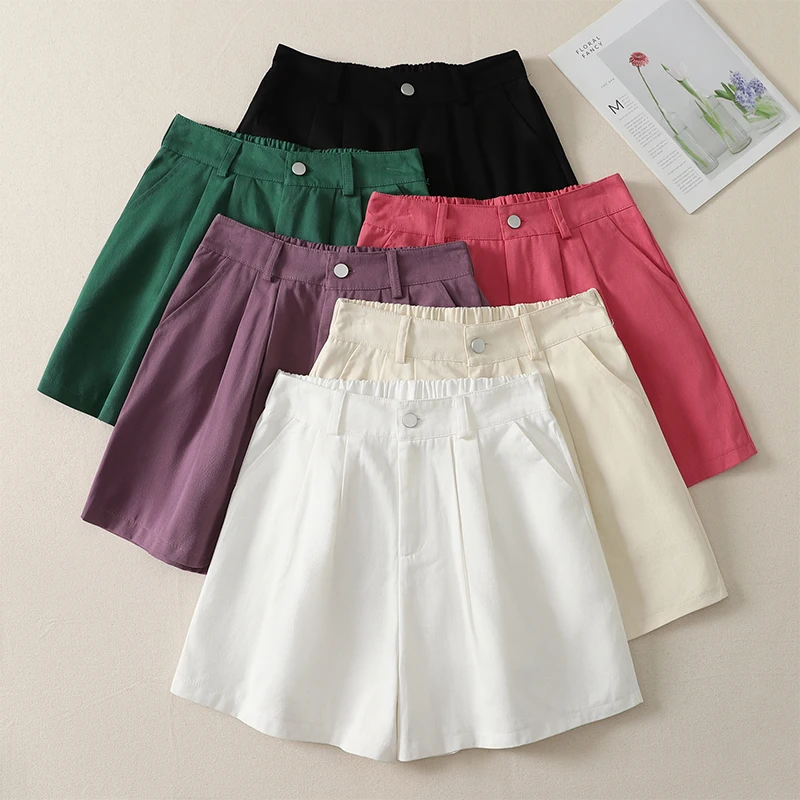 Summer New plus Size  Color A-Line Short Pants Casual Versatile Age-Defying Slimming Hot Shorts Four-Fifths Cool