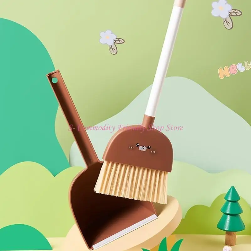 85ae sturdy Kids Brooms Dustpan Set Home Accessory للبنين والبنات الذين تتراوح أعمارهم بين 3 إلى 8