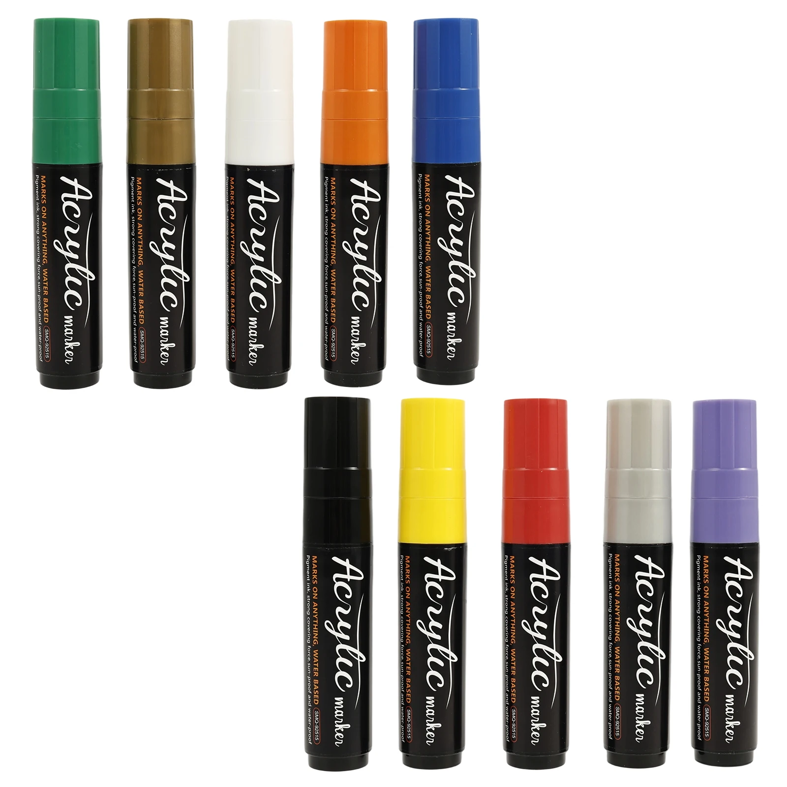 

Acrylic Paint Marker 10 Colors Long Lasting Jumbo Poster Marker w/ 3 in 1 Tip Design for Artist Teenager Art Student Marker Pen
