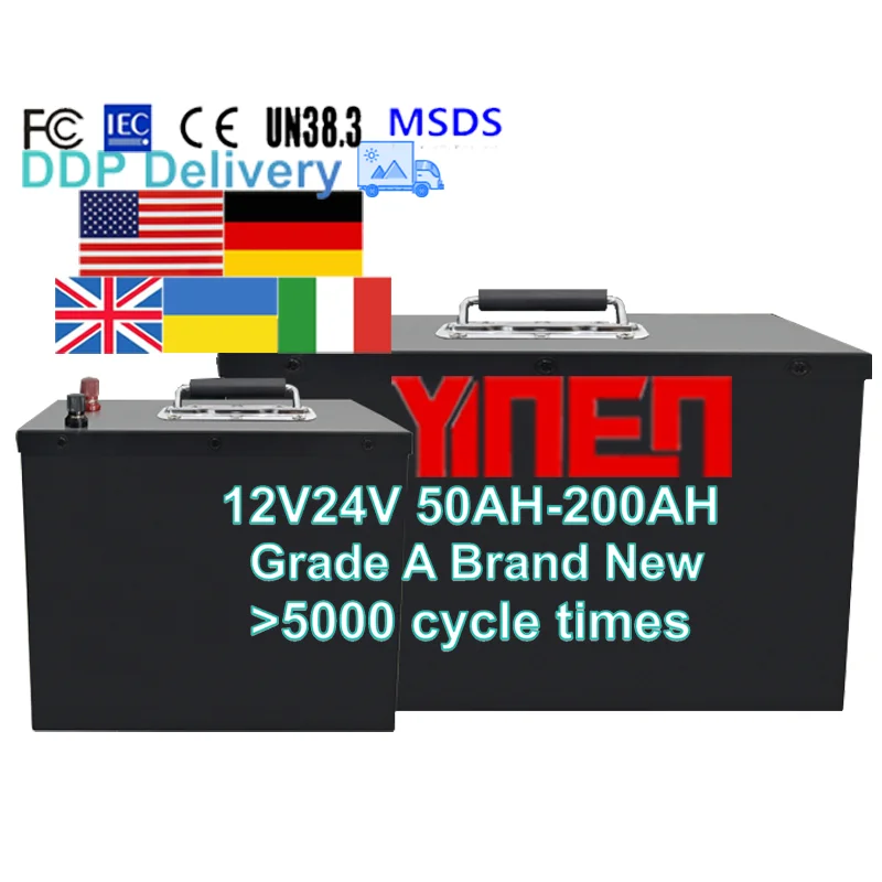 

Factory sale 12V 200AH Deep Cycle Rechargeable lithium battery for motorhomes and golf carts