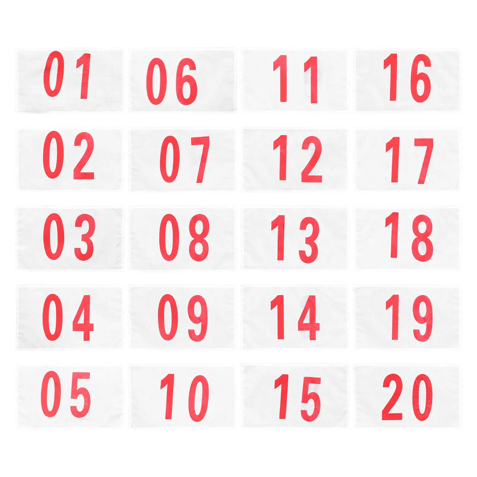 20 Pcs Number Plate Cloth Sports Bibs Portable Polyester Cotton Runner Event Supplies