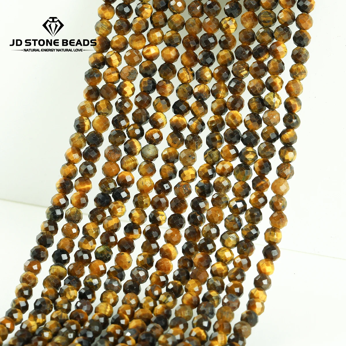 2 3 4mm Faceted Natural Yellow Tiger Eye Stone Bead Round Loose Spacer Bead for Jewelry Making Diy Necklace Bracelet Accessory