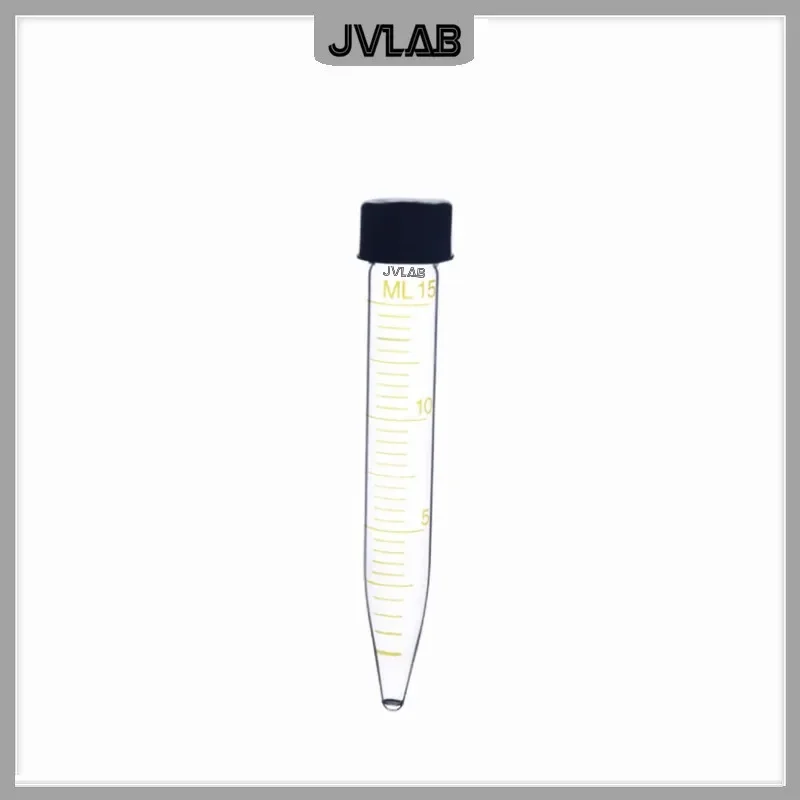 Glass Centrifuge Tube 15 ml Glass Test Tubes With Screw Cap & Scale Resistant High Temperature Tube Diameter 18mm 10/PK