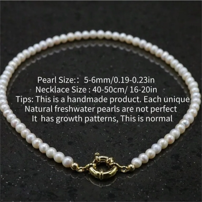 MYSOYA 5-6 مللي متر قلادة لؤلؤ المياه العذبة البيضاء للجنسين مجوهرات متعددة الأحجام هدية صندوق هدية مثالية لحفلات الزفاف وأعياد الميلاد والعام الجديد
