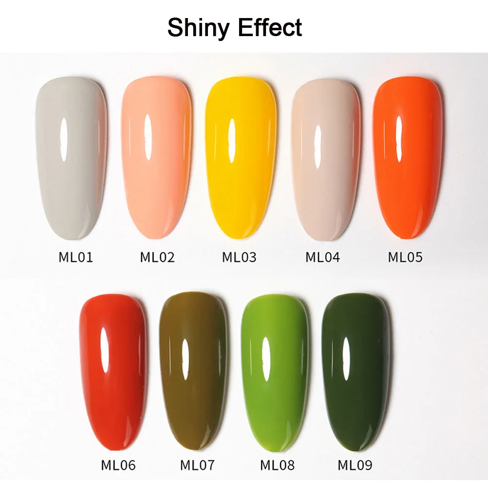 Vendeeni 15ml 9 Colors/set Pure Colors Gel Nail Polish UV LED Soak Off Semi Permanent Gel Lacquer Varnish For Nail Art Design