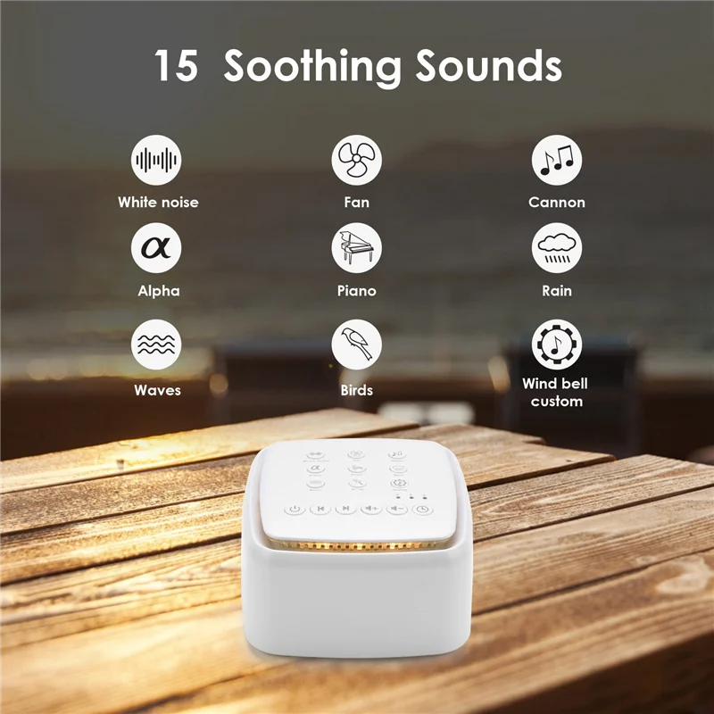 

A19Q-White Noise Machine,Rechargeable Sound Machine For Baby Adults,30 Soothing Sounds And Warm Light For Sleeping