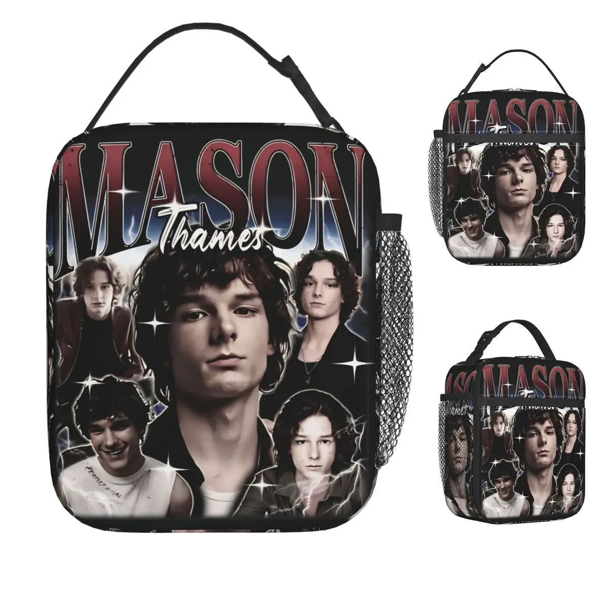 

Mason Thames Ретро 90-х годов Сумка для обеда для взрослых Ланч-бокс Ретро уличная сумка-холодильник для пикника Портативные водонепроницаемые термосумки для обеда