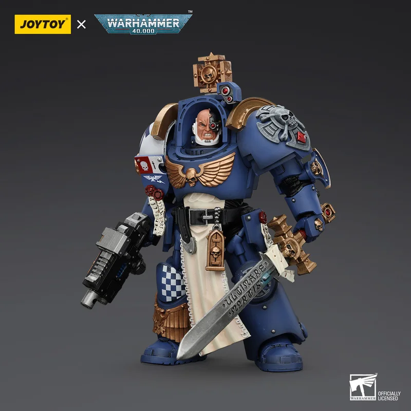 JOYTOY Warhammer 40K 1/18 figurki Ultramarines kapitan w Terminator zbroja Model kolekcja ozdoba zabawki prezenty