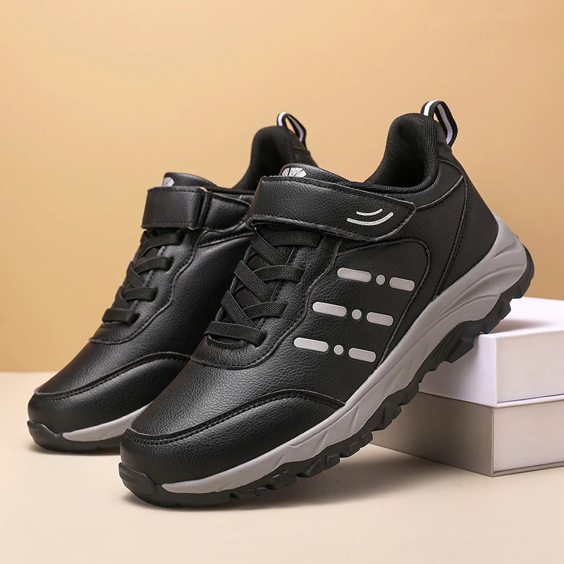 Herren-Sneaker, wasserdicht, bequem, strapazierfähig, Wanderschuhe, klassische unifarbene Outdoor-Camping-Freizeitschuhe, klobige Sneaker – Detail 9