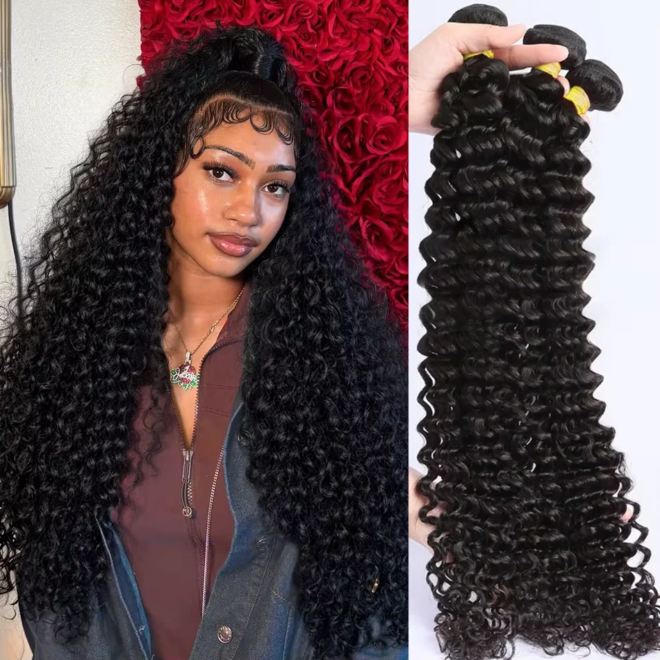 IRoshion 30 40 インチディープウェーブヘアビルマ 100% 真の髪 1/3/4 未処理ダブル横糸ヘアエクステンション織りヘアバンドル