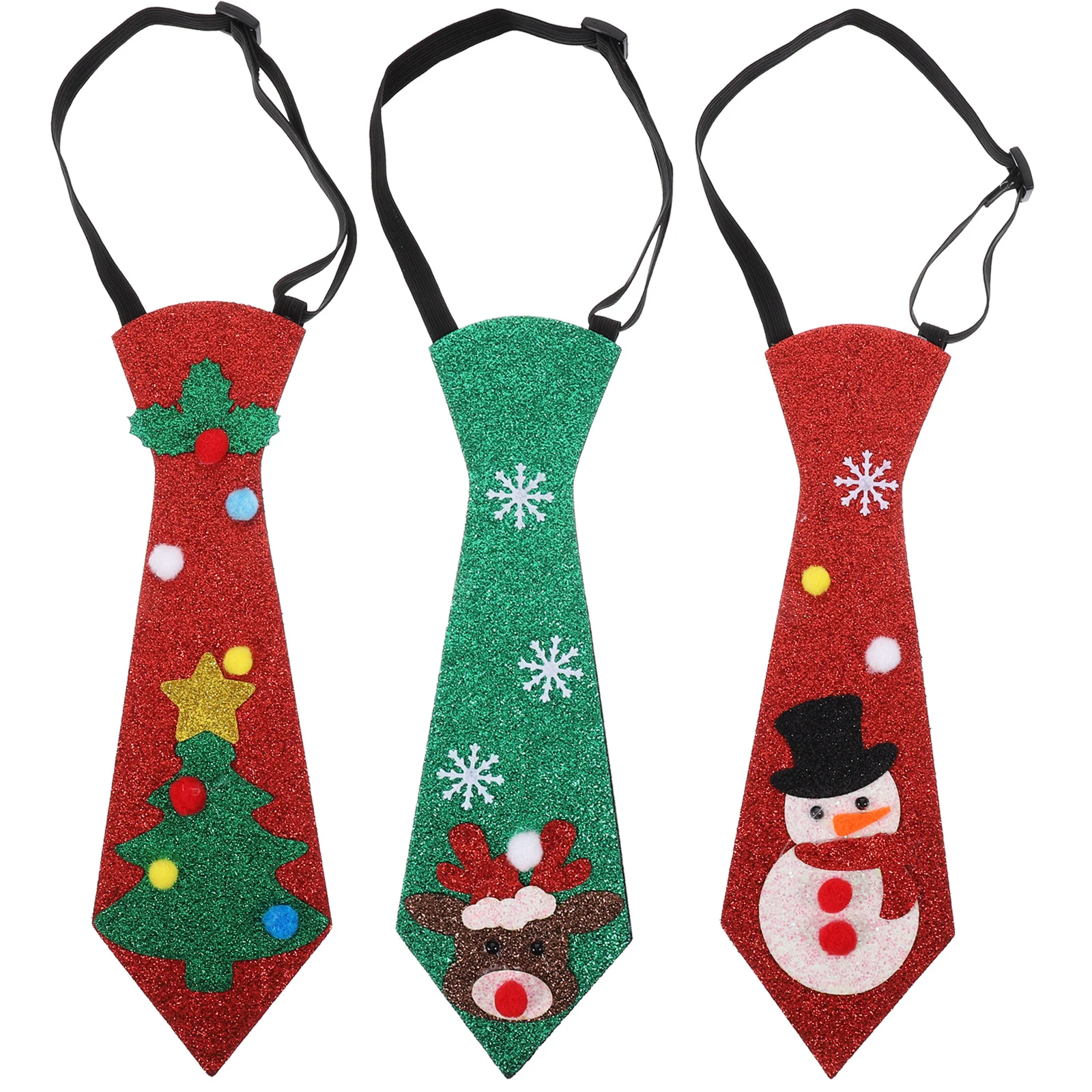 3 قطعة ربطات عنق عيد الميلاد الزخرفية بريق ورأى ربطة العنق الطرف للرجال عطلة تأثيري ملحق عيد الميلاد زخرفة متعة العلاقات #4