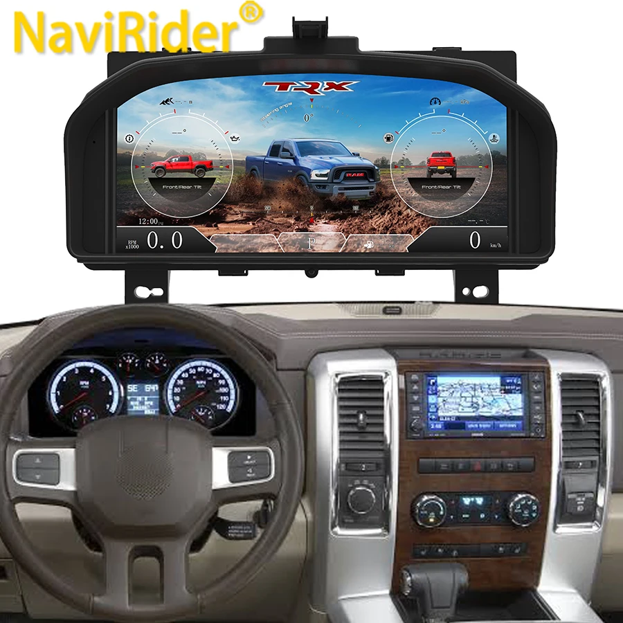 N 13.1'' Digital Gauge Cluster For Dodge Ram 1500 2500 3500 2008-2012 LCD Instrument Virtual Dashboard Speedometer Screen Panel