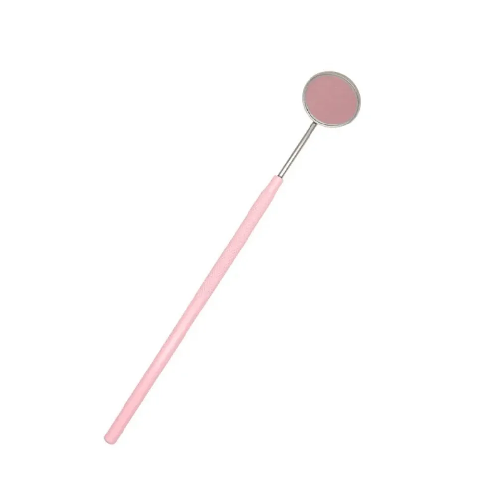 Dental Mouth Mirror Tweezers Probe Pink Color Stainless Steel Hygiene Explorer Probe Hook Double Heads Dentist Tool