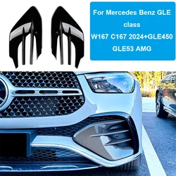 2024+ For Mercedes Benz GLE class W167 C167 GLE450 GLE53 AMG Front Bumper Fog Lamps Grille Grill Cover Frame Body Kits stickers