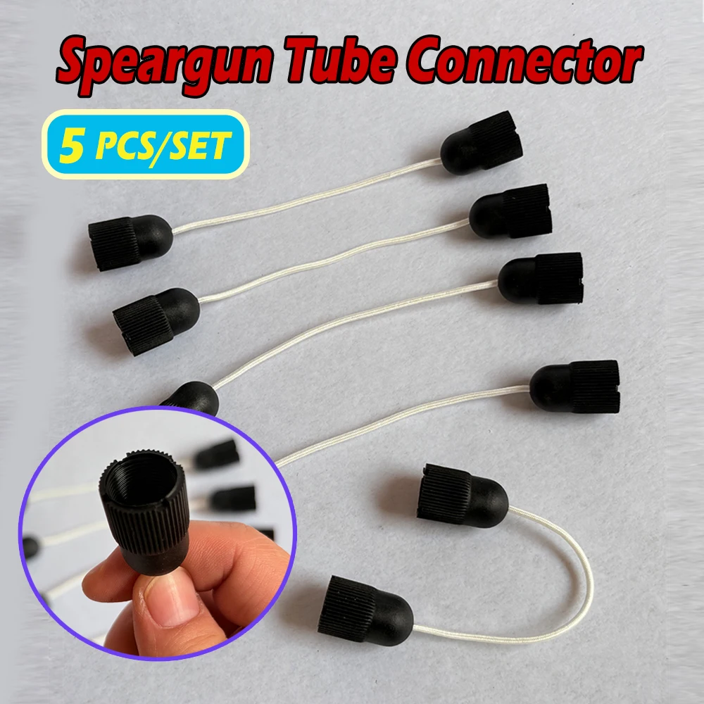 5PCS Speargun Latex Tube Connector Threaded Rope Tight Connection V-shape Wear-resistant Underwater Spear Accessories