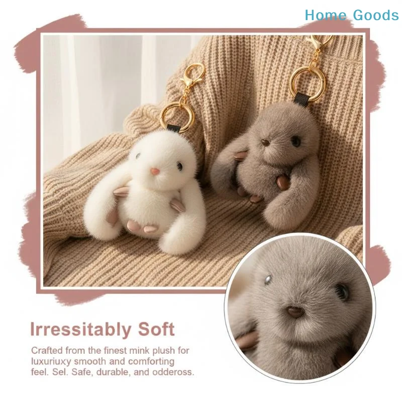 preferredFluffy Bunny Keychain Cute Plush Pompon Soft Rabbit Bag Pendant Couple Gift Handbag Backpack Decorationproduct