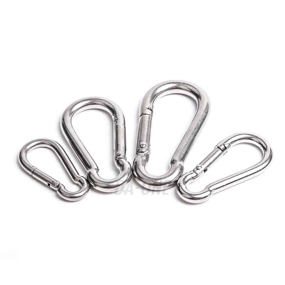 Spring Snap Hook Carabiner 304 Stainless Steel Clips M4 M5 M6 M7 M8 M10 M11 M12 Heavy Duty Locking Climbing Carabiners Clips