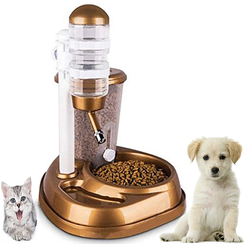 2 in 1 Automatic Pet Feeder big capacity pet Drinking Fountain Stand Feeder Bottle For Cats Dogs Food Bowl Dispenser Pet Product