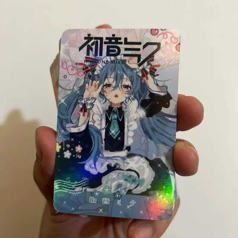 Boxed 50pcs/set New Anime Hatsune Miku Kawaii Figure Laser card HD atlas photo collection LOMO card photo card Model Toys Gifts