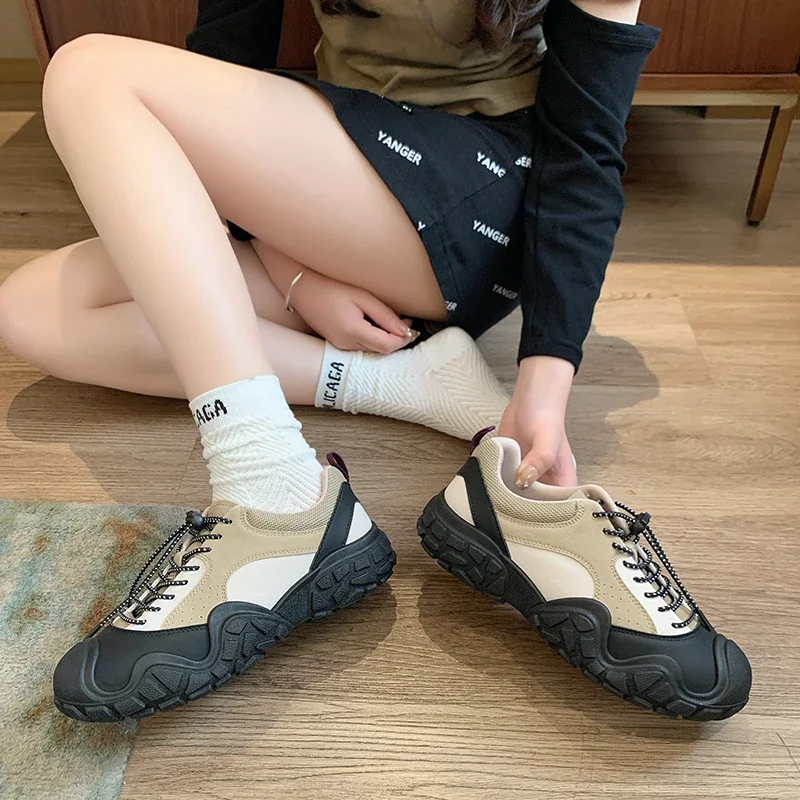 Fashion Trend Retro Ugly Cute Thick Soled Sports Shoes for Women 2024 New Height Increasing Lightweight Casual Dad Shoes