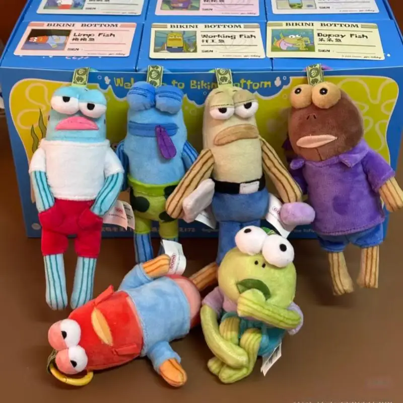 Popmart Gong Spongebob Squarepants: Residents Of Bich Castle Fun Plush Blind Box Road Mermaid Lying Flat Fish Plush