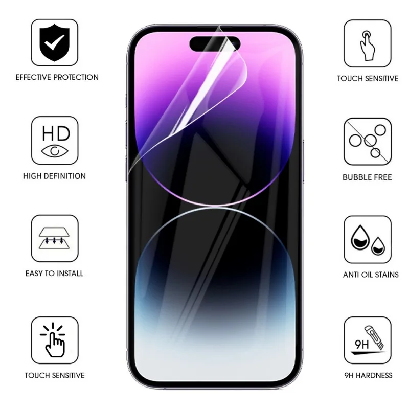 10000D Full Cover Soft Hydrogel Film for IPhone 15 Plus 15 Pro Max Silicone TPU Screen Protector for IPhone 15 Pro Not Glass