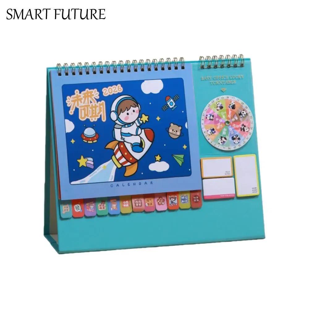 

Chinese New Year Style 2026 Desk Calendar Month Date Display with Notes Horse Year Calendar Coil Binding Horse/Panda/Elk