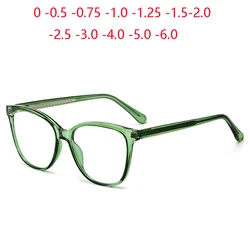 Spring Leg Blue Light Blocking Oval Myopia Eyeglasses With Degree Fashion TR90 Women Minus Sight Glasses 0 -0.5 -0.75 To -6.0