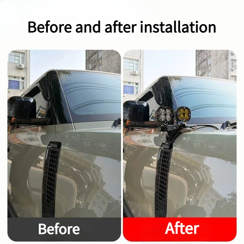 For Land Rover Defender 90 110 2020-2026 A-Pillar Y-Series Extension Bracket Upgrade Hood LED Spotlights Quick-Release Bracket