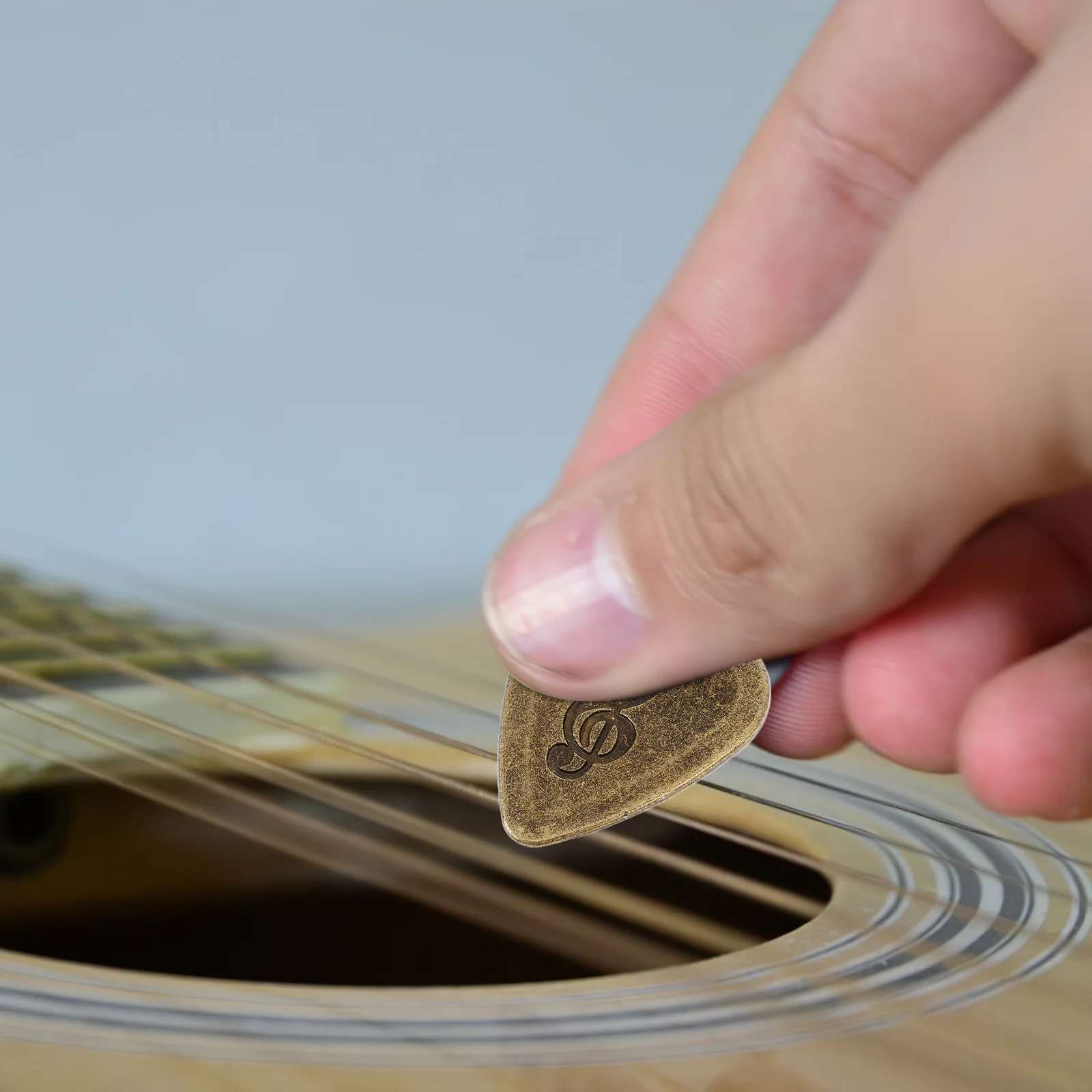 

5Pcs Zinc Alloy Guitar Pick Set Sturdy Ergonomic Folk Finger Picks Comfortable Acoustic Electric Guitar Supplies