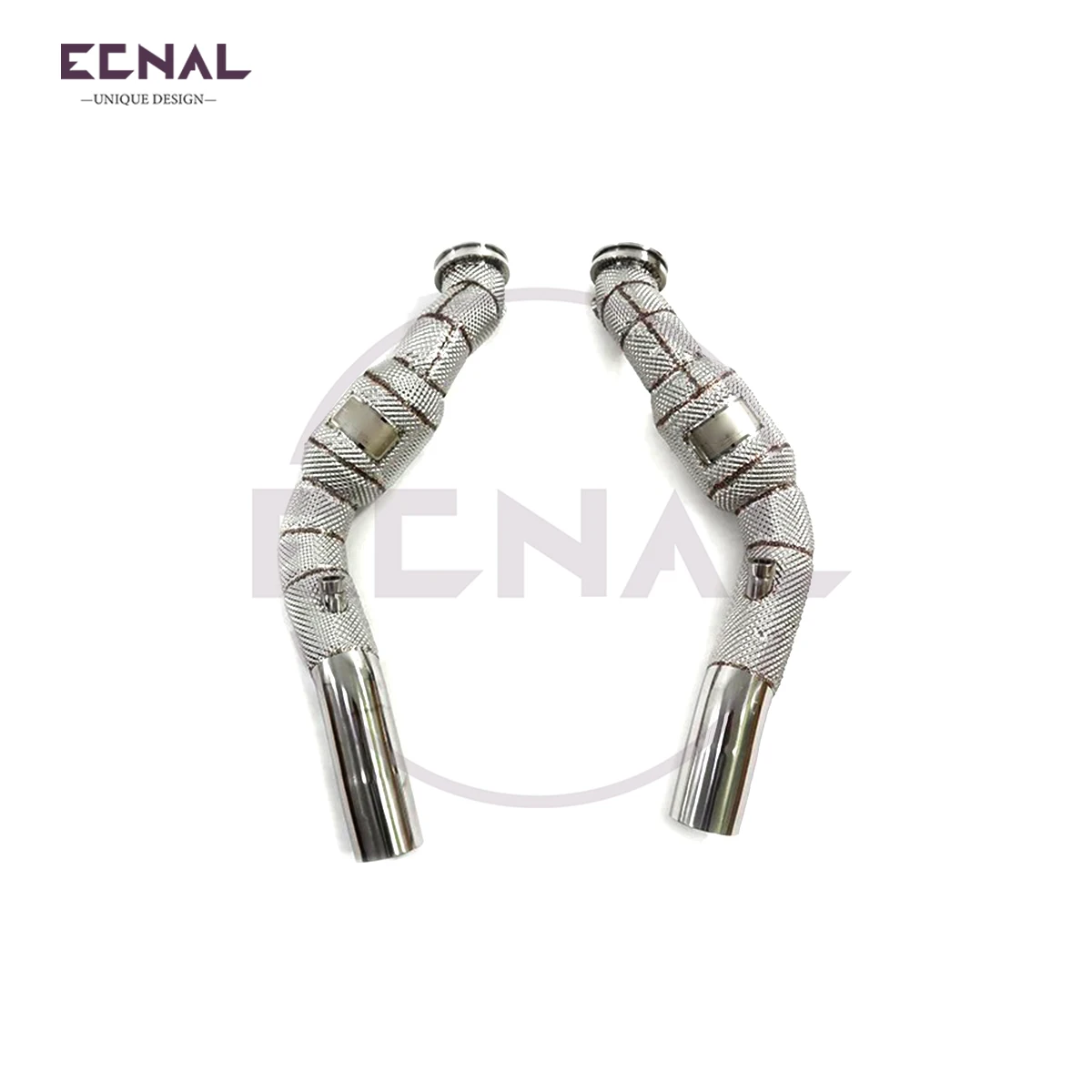 Ecnal Exhaust Downpipe for Maserati Quattroporte Ghibli  Levante 3.0T/SQ4 3.8T High Performance Sport Exhaust Pipe System