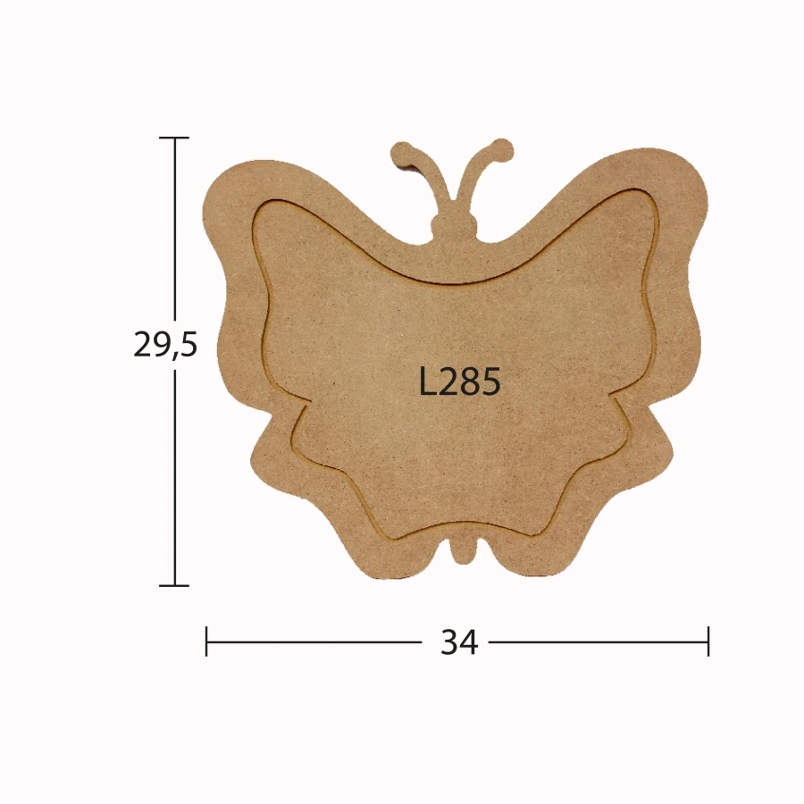 L285 Butterfly Supla, Can Be Painted Mdf Wood Supla