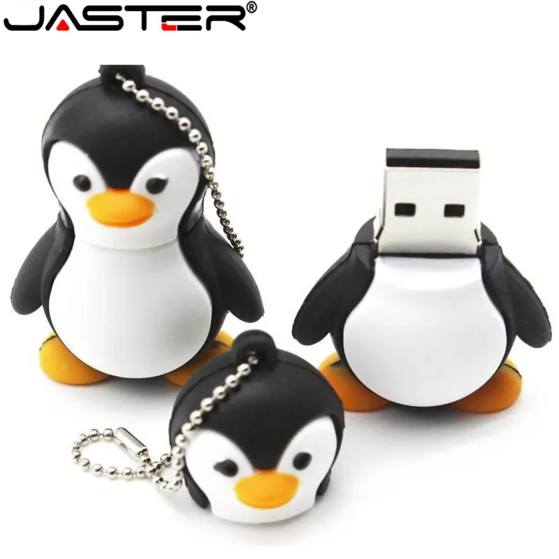 JASTER Genuine cartoon penguin USB Flash Drive U Disk USB Creativo Pendrive 4gb 8gb 16gb 32gb 64gb Memory Stick Real capacity