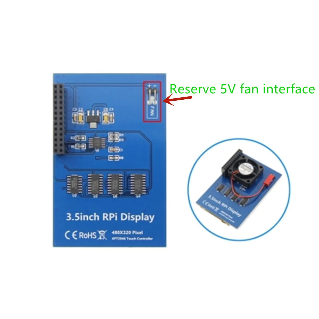 Monitor de pantalla táctil LCD de 3,5 pulgadas para Raspberry Pi 4 Modelo B Raspberry Pi 3B + Pi 3 480x320 píxeles con ventilador acrílico Stylus