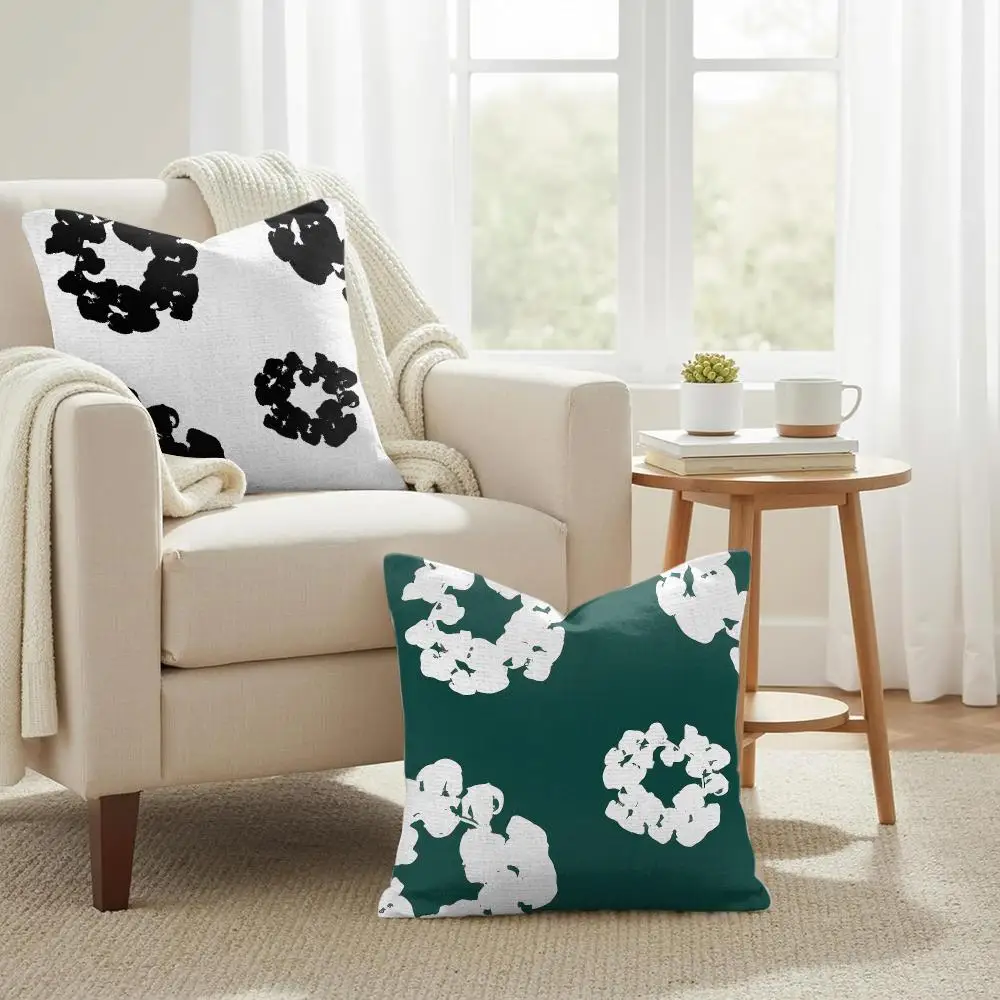 Cool D-Denim Fashion T-Tears Cushion Cover Natural Linen Organic Fabric Double-Sided Printing Sofa Home Decor Gift Pillow Case