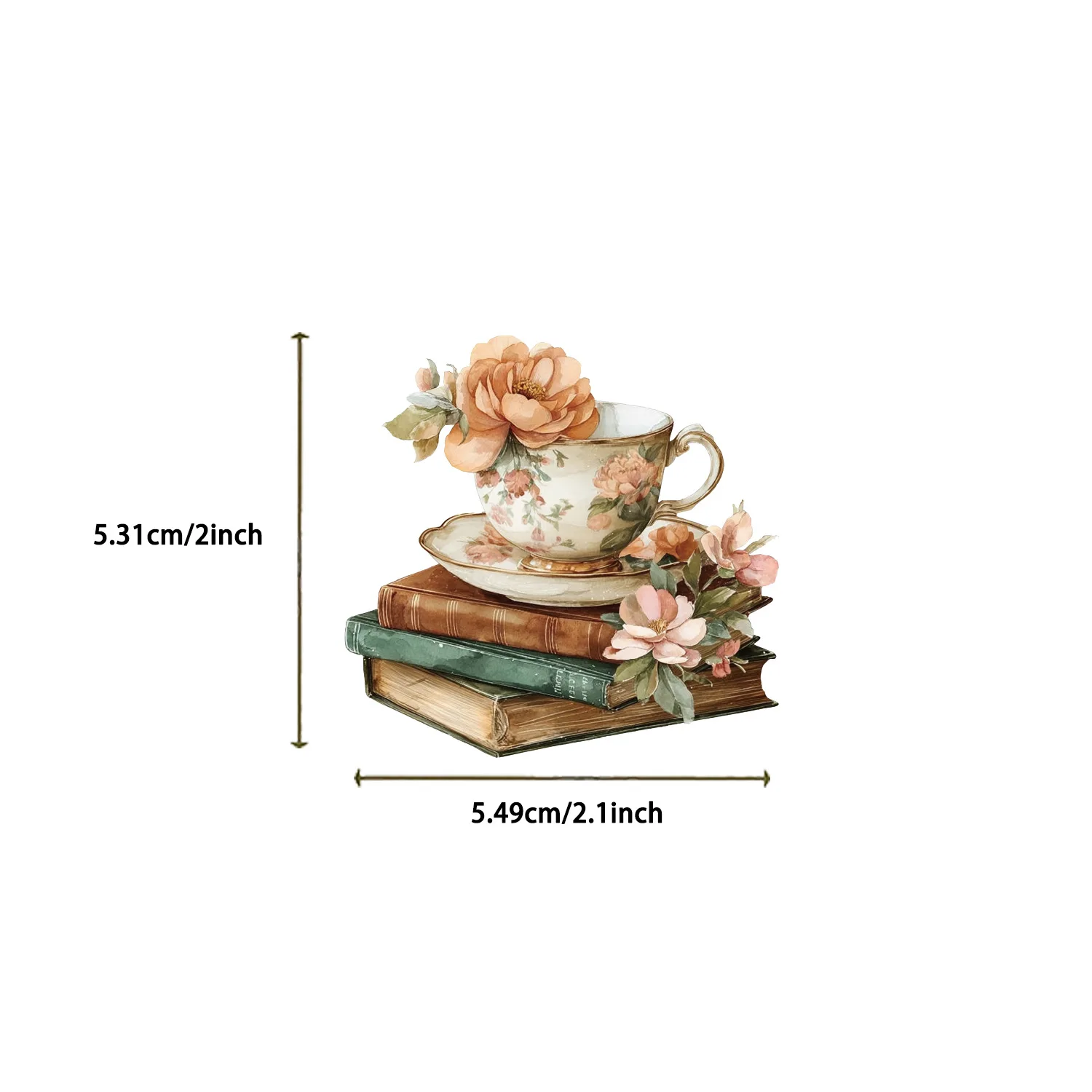 50PCS Retro Coffee Books Art PET Stickers Beautiful Classic Gifts Collection Decoration Phone Cases Scrapbook Tablet Sticker